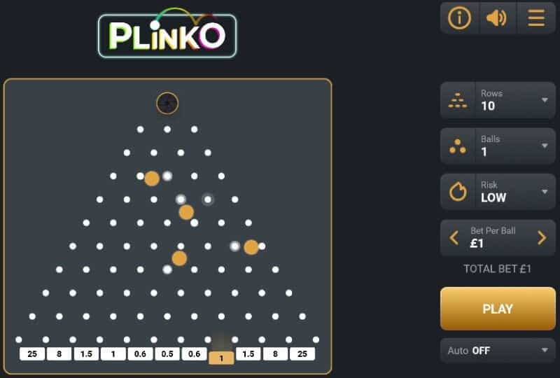 Plinko video game -- Play For Real Cash